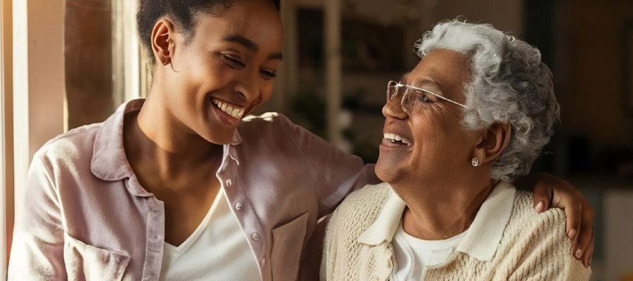 woman with caregiver